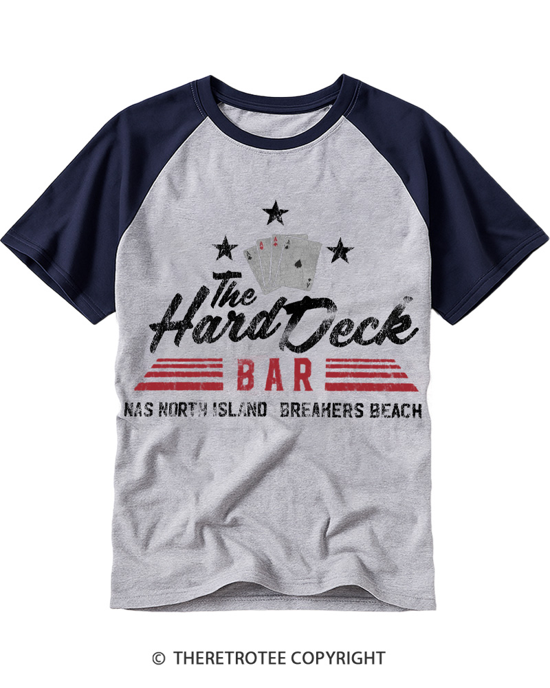 TheRetroTee The Hard Deck Bar Raglan Baseball T-Shirt