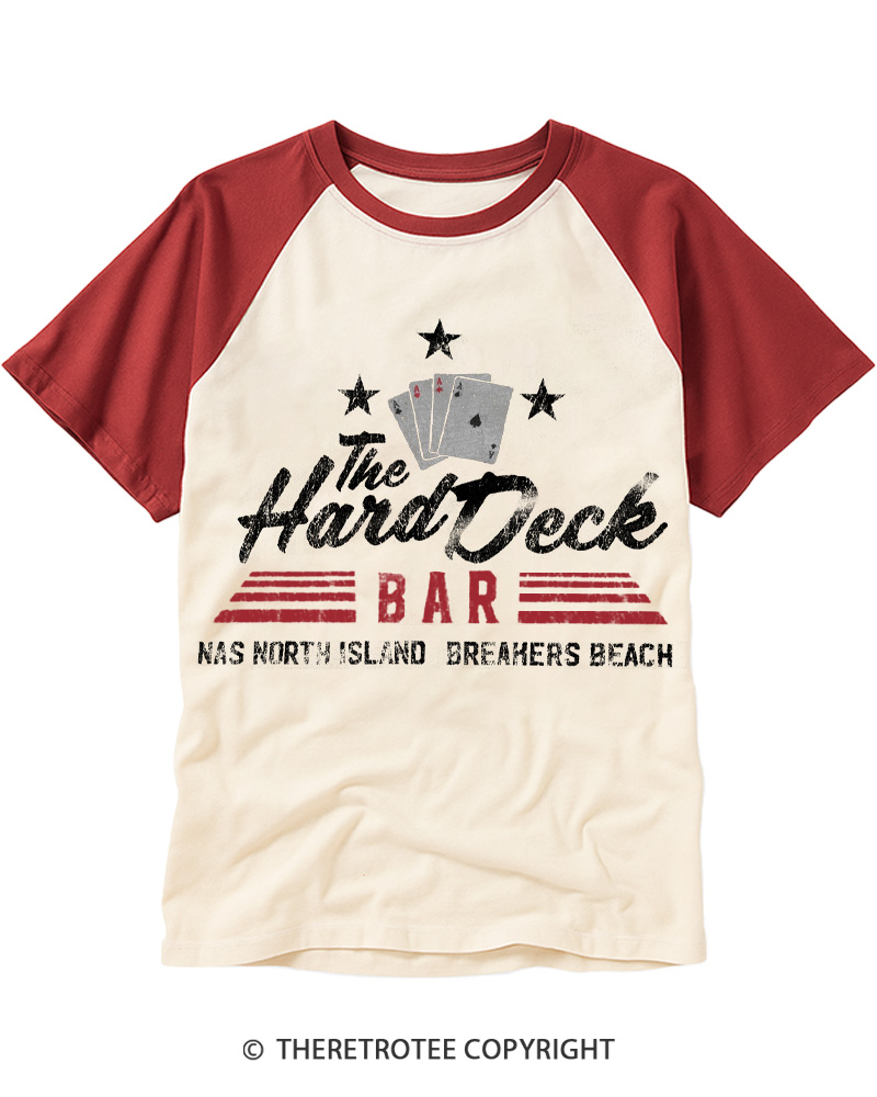 TheRetroTee The Hard Deck Bar Raglan Baseball T-Shirt