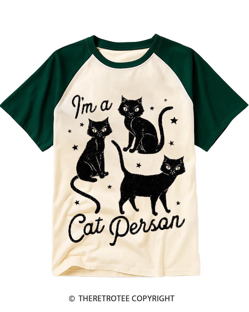 TheRetroTee I'm A Cat Person 1993 Raglan Baseball T-Shirt