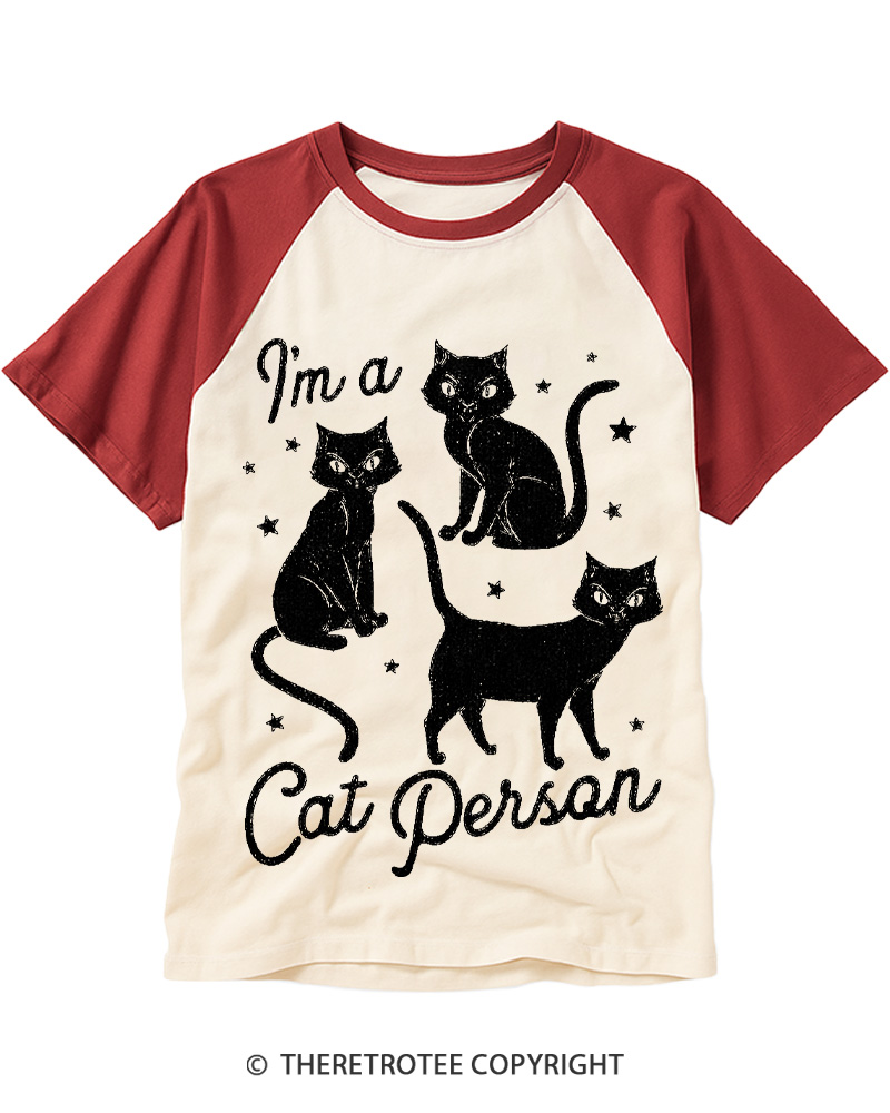 TheRetroTee I'm A Cat Person 1993 Raglan Baseball T-Shirt
