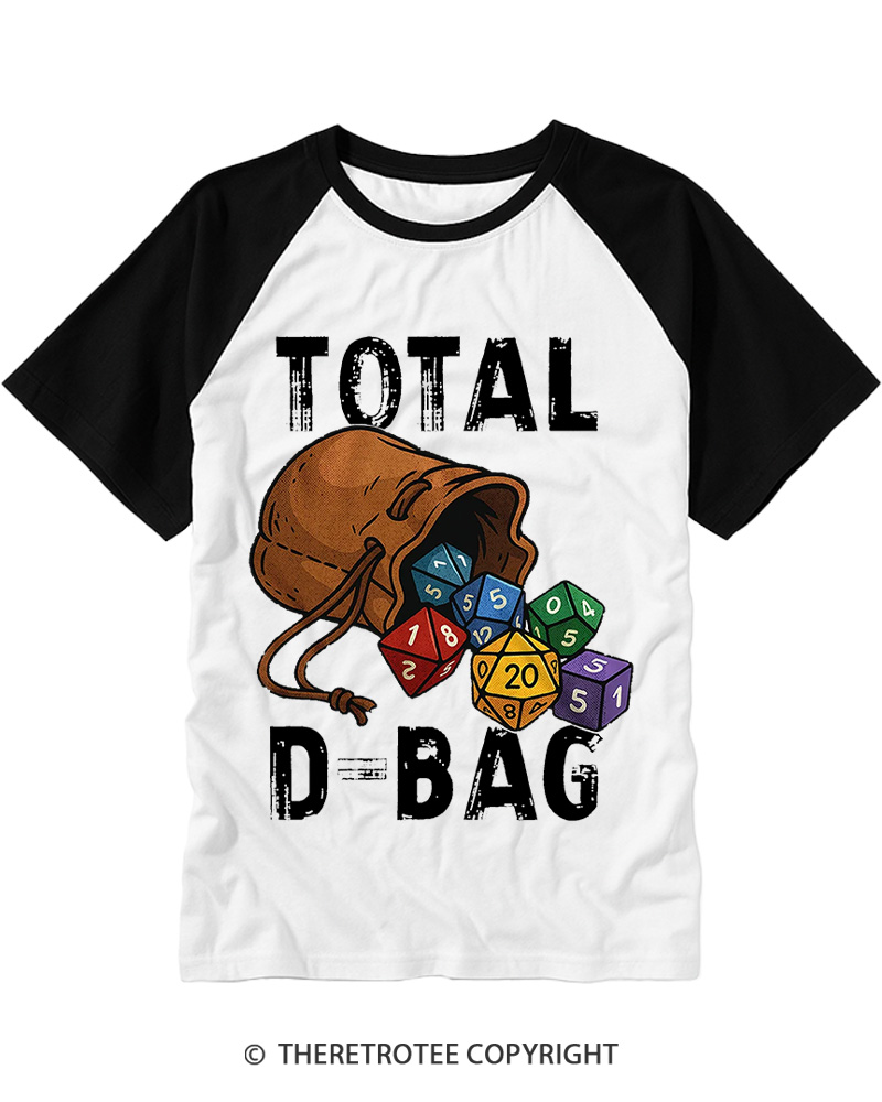 TheRetroTee Total D-Bag 1980s Raglan Baseball T-Shirt