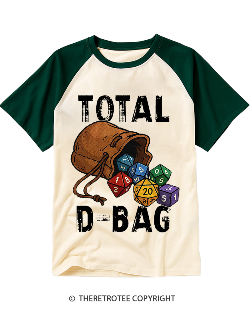 TheRetroTee Total D-Bag 1980s Raglan Baseball T-Shirt