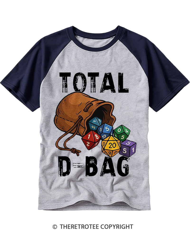 TheRetroTee Total D-Bag 1980s Raglan Baseball T-Shirt