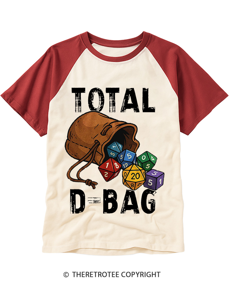 TheRetroTee Total D-Bag 1980s Raglan Baseball T-Shirt