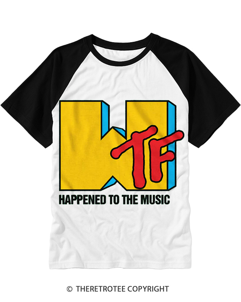 TheRetroTee WTF Happened To Music 1980s Raglan Baseball T-Shirt Sale