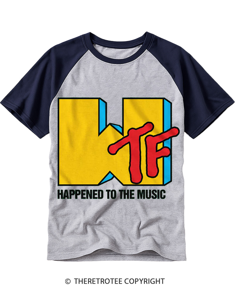 TheRetroTee WTF Happened To Music 1980s Raglan Baseball T-Shirt Sale
