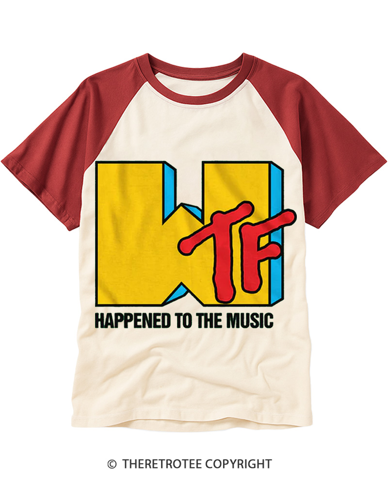 TheRetroTee WTF Happened To Music 1981 Raglan Baseball T-Shirt