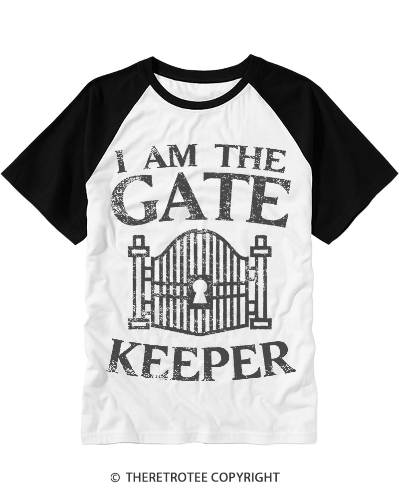 TheRetroTee I Am The Gatekeeper 1984 Raglan Baseball T-Shirt