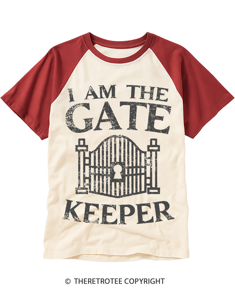 TheRetroTee I Am The Gatekeeper 1984 Raglan Baseball T-Shirt