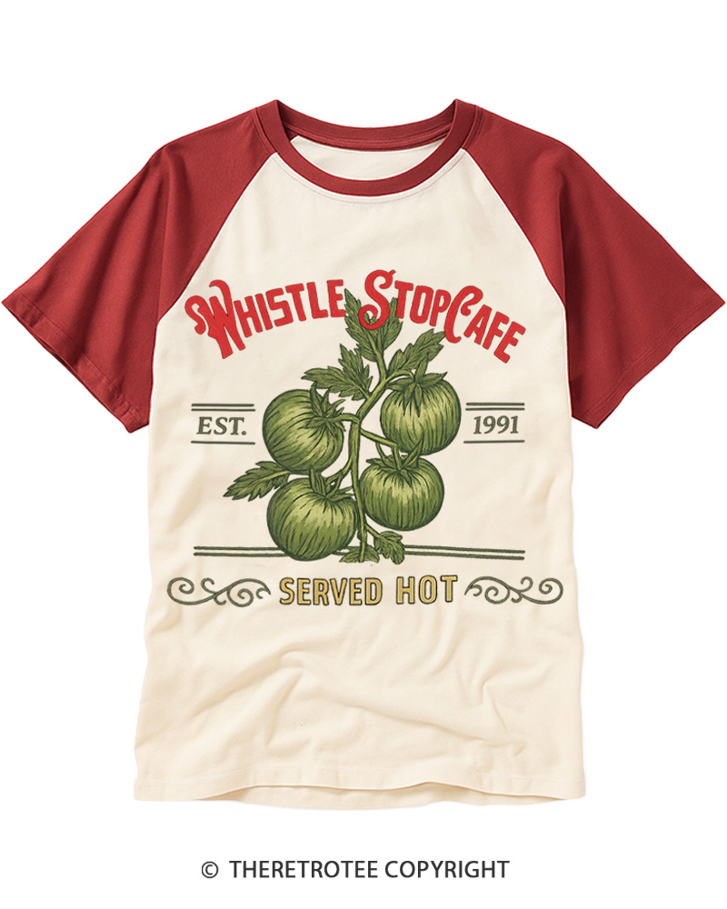 TheRetroTee Whistle Stop Cafe 1990s Raglan Baseball T-Shirt