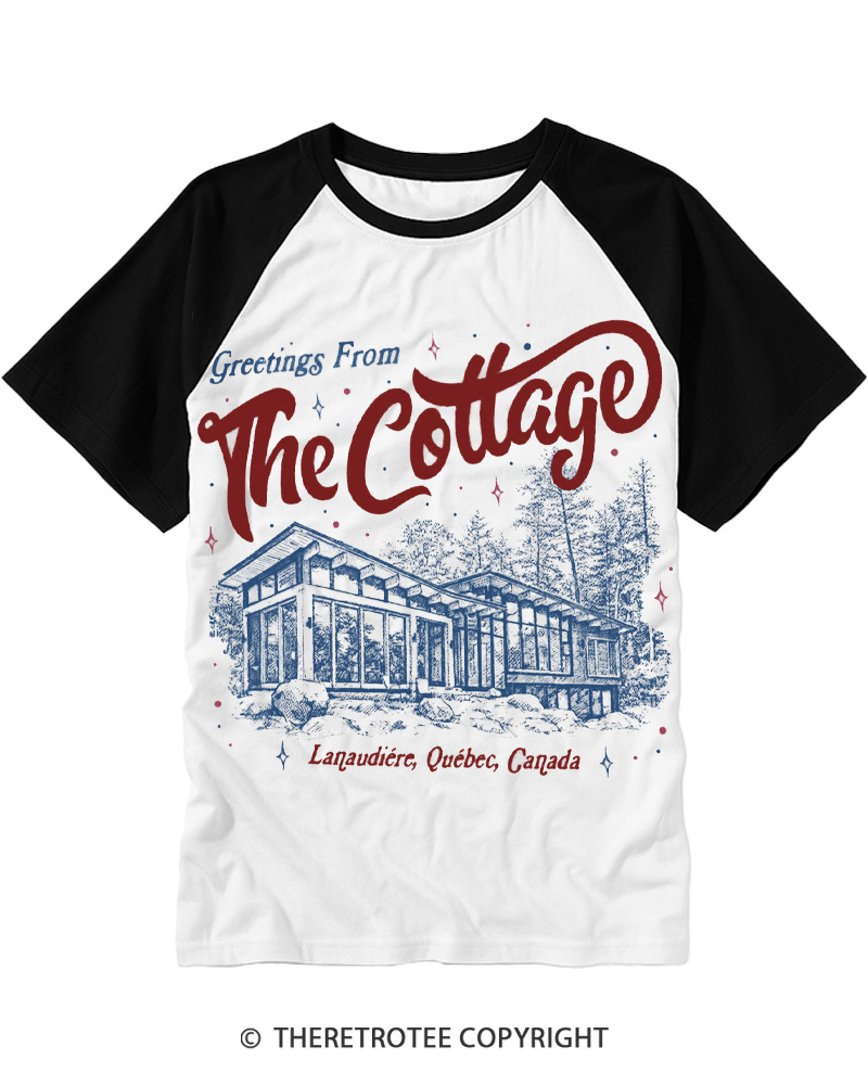 TheRetroTee The Cottage 1950s Raglan Baseball T-Shirt