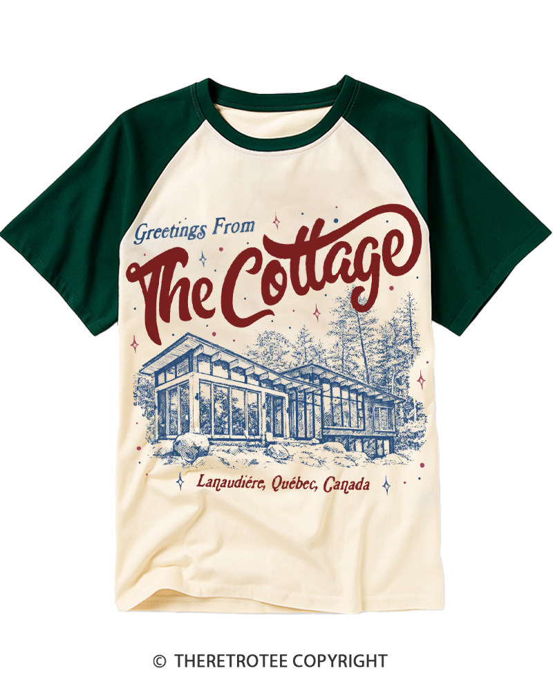 TheRetroTee The Cottage 1950s Raglan Baseball T-Shirt