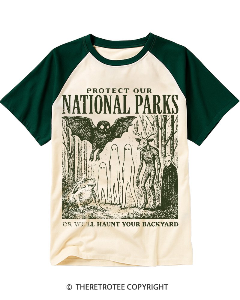 TheRetroTee Mothman 1970s Raglan Baseball T-Shirt