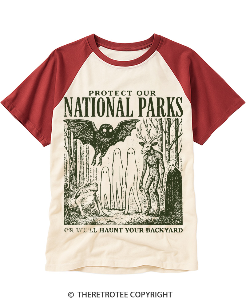 TheRetroTee Mothman 1970s Raglan Baseball T-Shirt