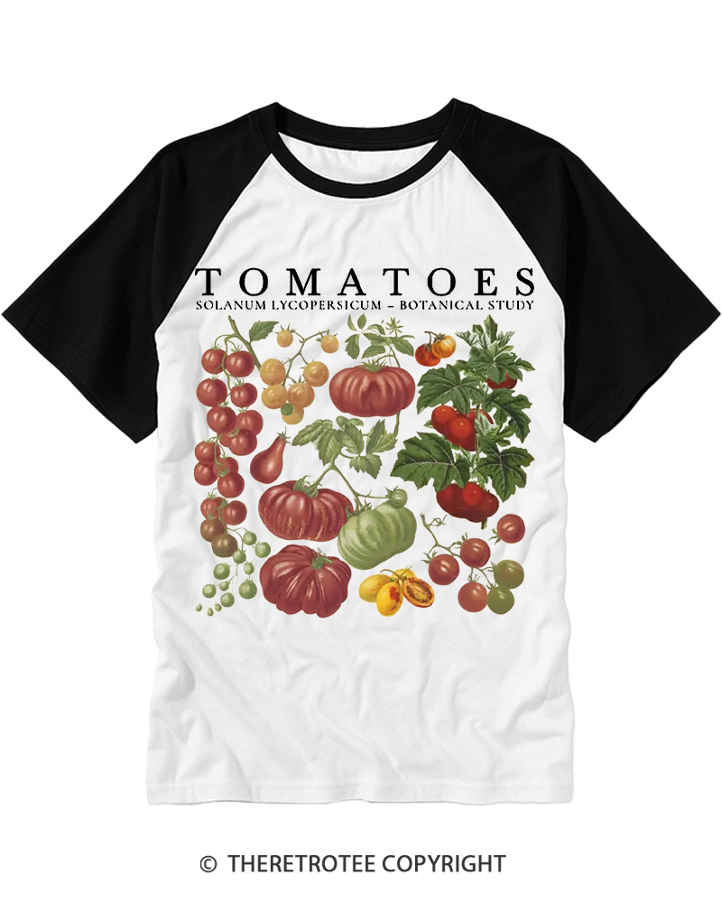 TheRetroTee Tomatoes 1890s Raglan Baseball T-Shirt