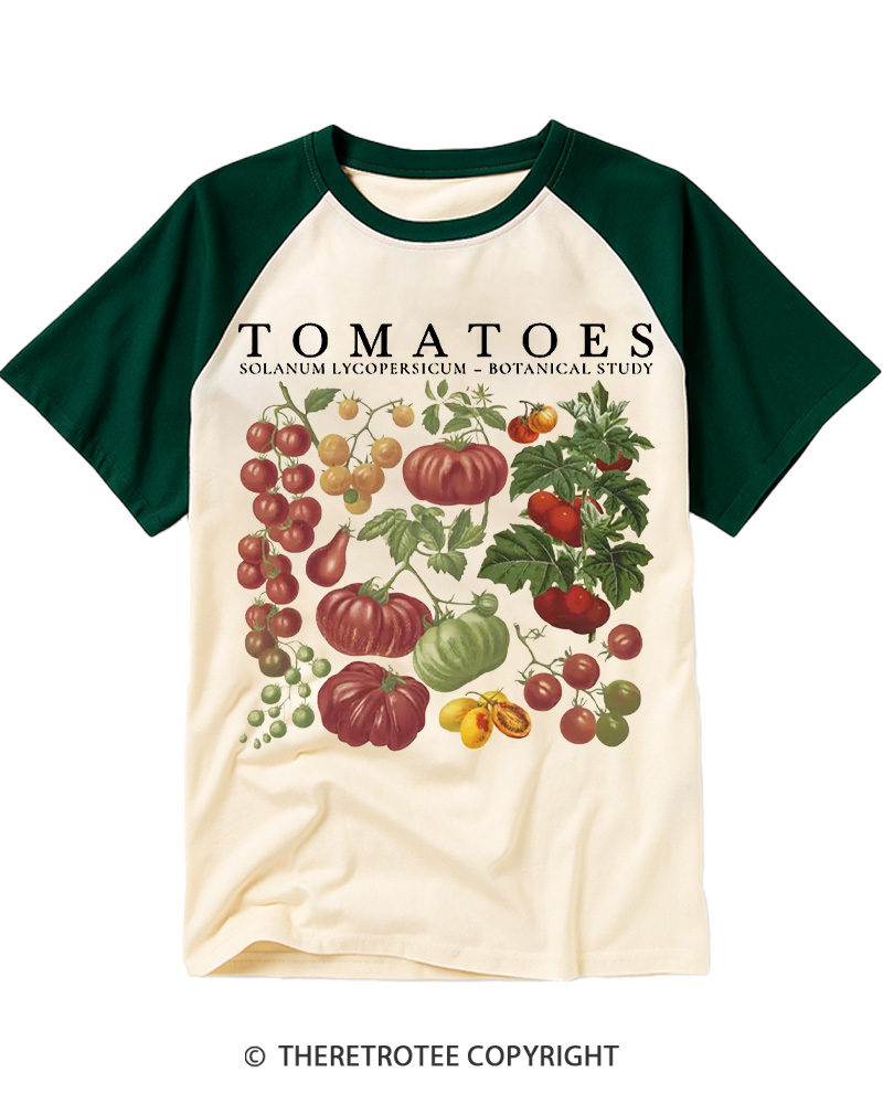 TheRetroTee Tomatoes 1890s Raglan Baseball T-Shirt