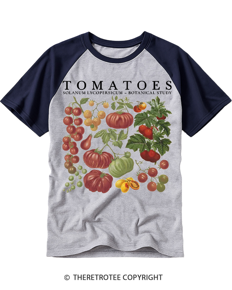 TheRetroTee Tomatoes 1890s Raglan Baseball T-Shirt