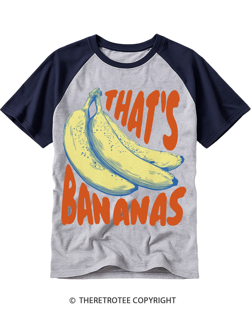TheRetroTee Thats Bananas Raglan Baseball T-Shirt
