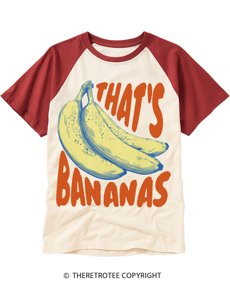 TheRetroTee Thats Bananas Raglan Baseball T-Shirt