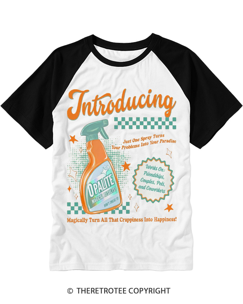 TheRetroTee Opalite 1970s Raglan Baseball T-Shirt