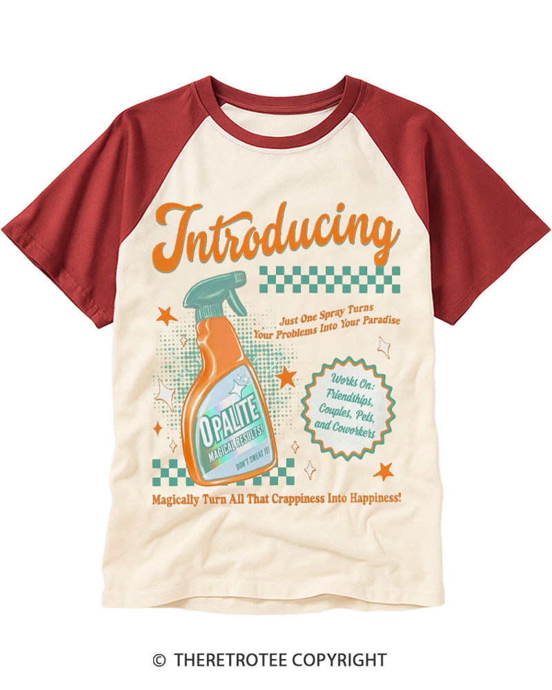 TheRetroTee Opalite 1970s Raglan Baseball T-Shirt