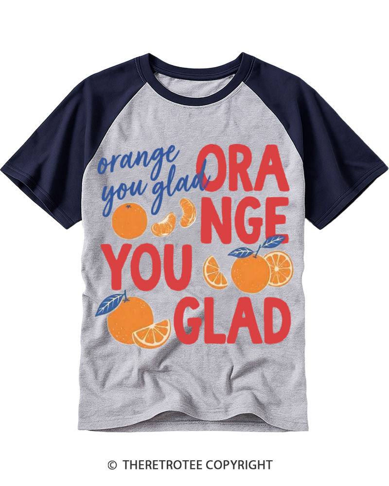 TheRetroTee Orange You Glad Raglan Baseball T-Shirt