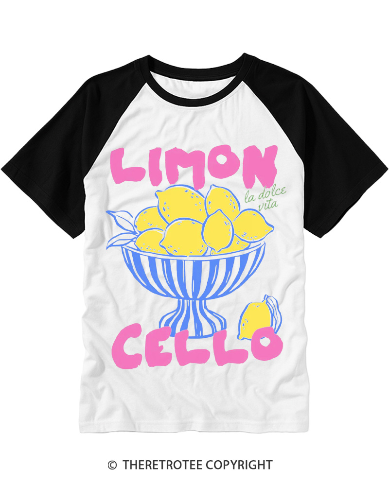 TheRetroTee Limoncello 1970s Raglan Baseball T-Shirt