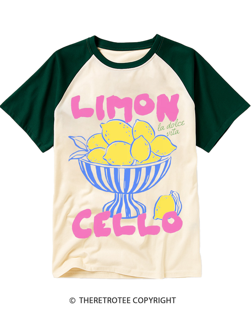 TheRetroTee Limoncello 1970s Raglan Baseball T-Shirt