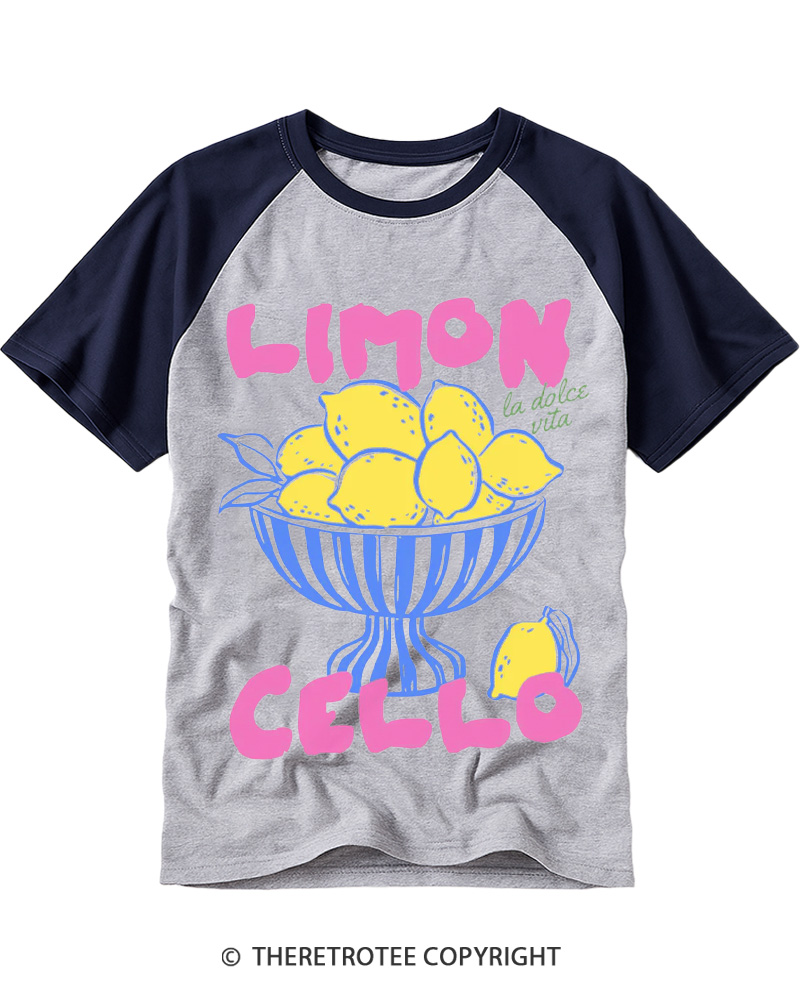 TheRetroTee Limoncello 1970s Raglan Baseball T-Shirt