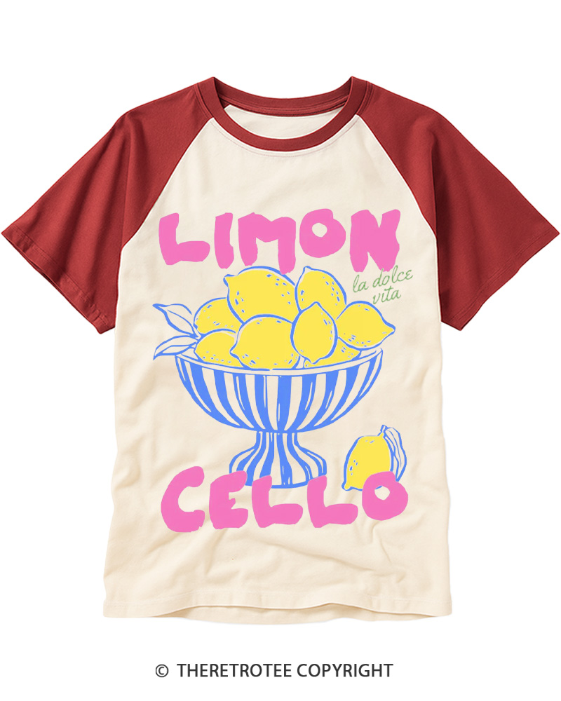 TheRetroTee Limoncello 1970s Raglan Baseball T-Shirt