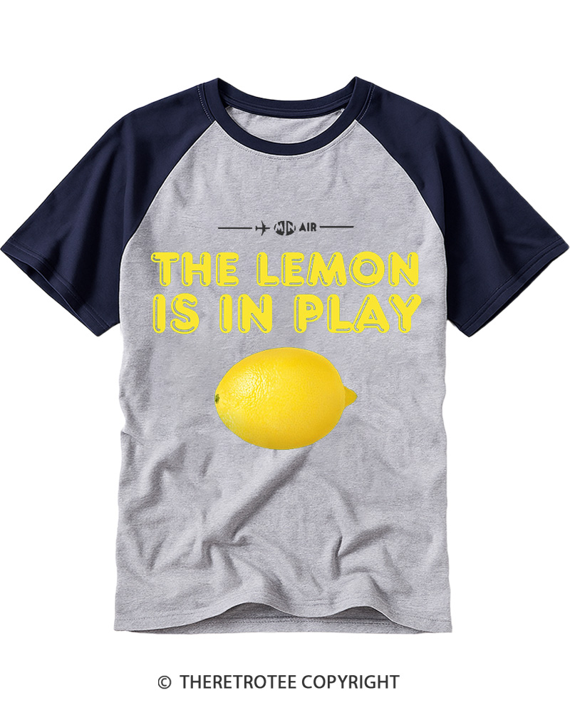 TheRetroTee The Travelling Lemon Is In Play 1980s Raglan Baseball T-Shirt