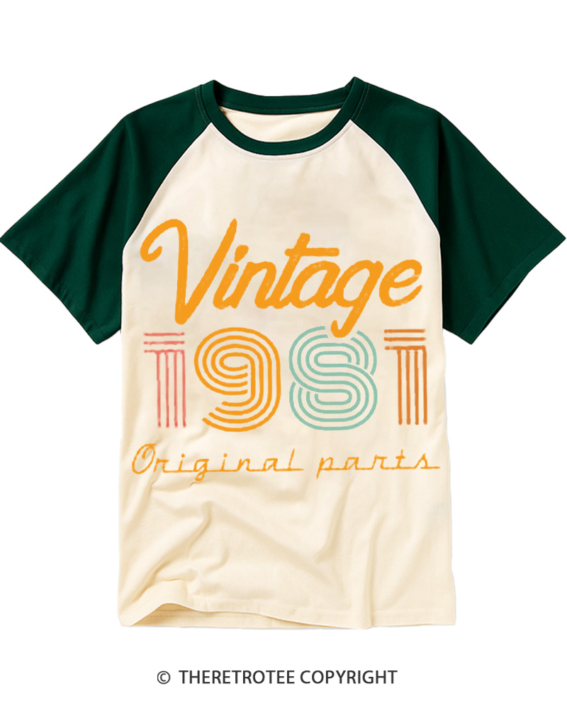 TheRetroTee Vintage 1981 Raglan Baseball T-Shirt