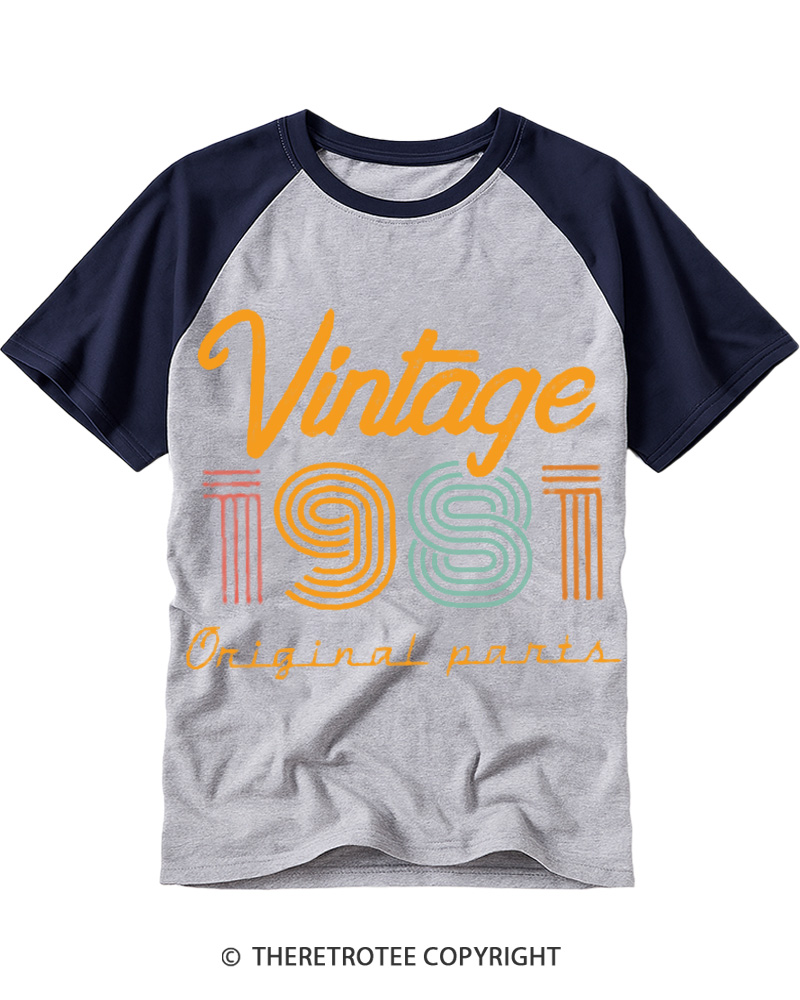 TheRetroTee Vintage 1981 Raglan Baseball T-Shirt