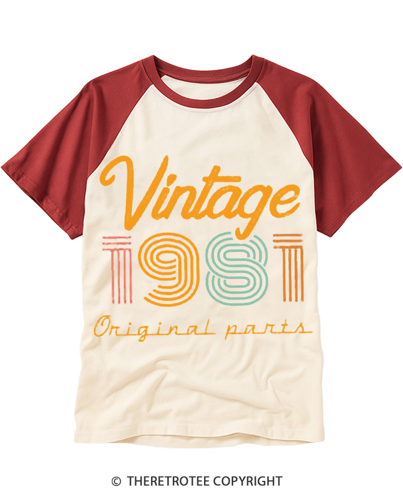 TheRetroTee Vintage 1981 Raglan Baseball T-Shirt