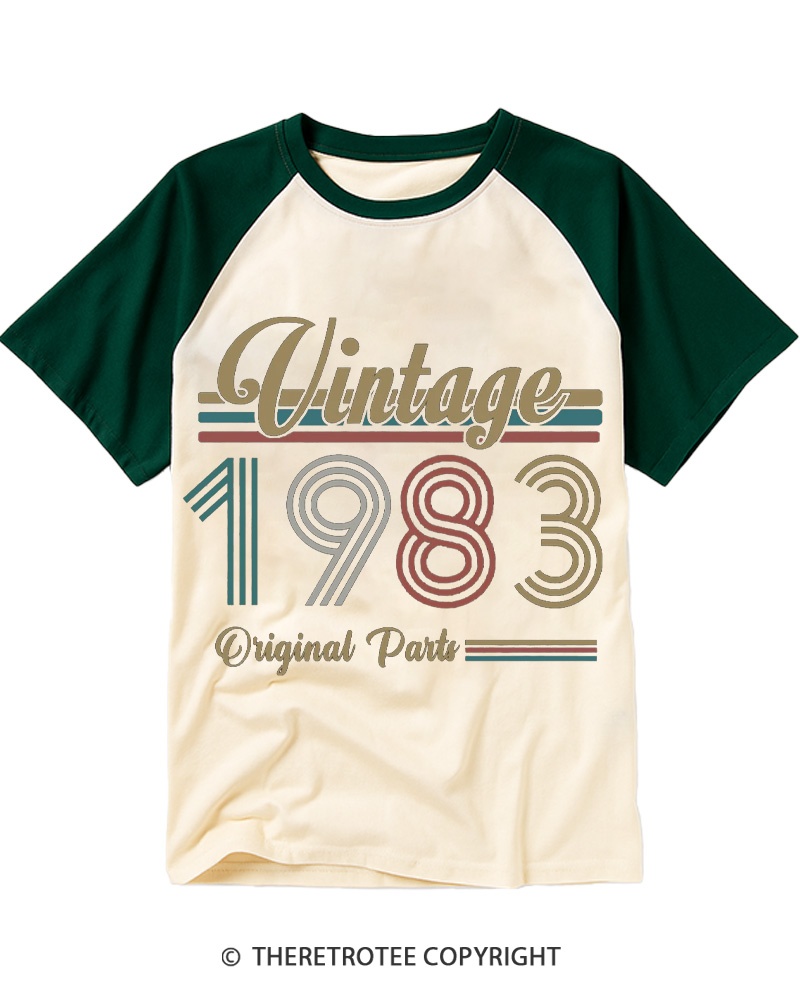 TheRetroTee 1983 Vintage Raglan Baseball T-Shirt