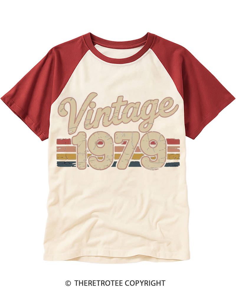 TheRetroTee 1979 Vintage Raglan Baseball T-Shirt Sale