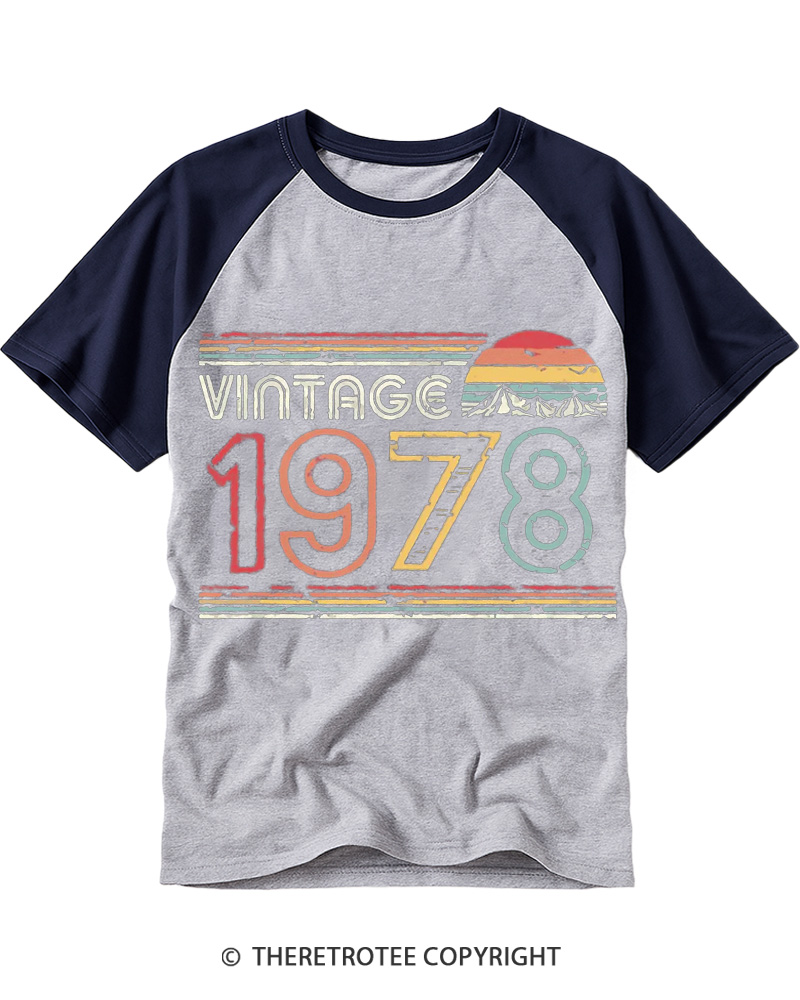 TheRetroTee 1978 Vintage Raglan Baseball T-Shirt