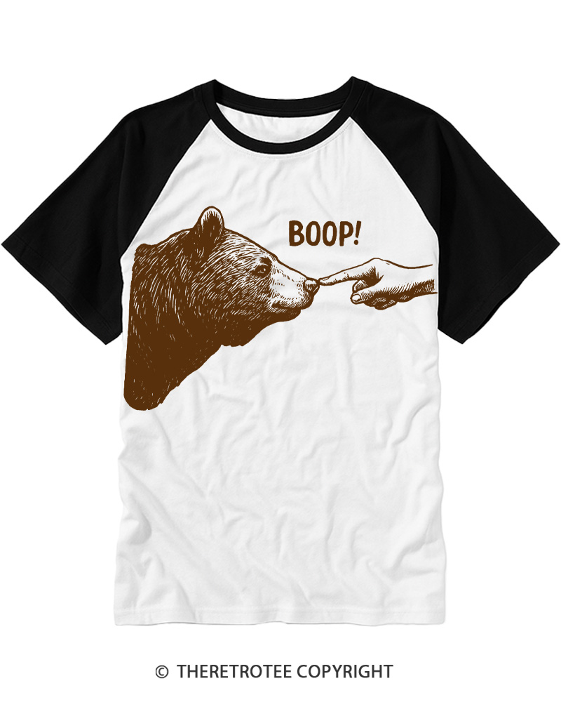TheRetroTee Boop 1990s Raglan Baseball T-Shirt