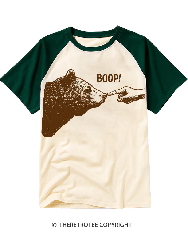 TheRetroTee Boop 1990s Raglan Baseball T-Shirt