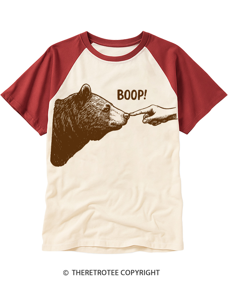 TheRetroTee Boop 1990s Raglan Baseball T-Shirt