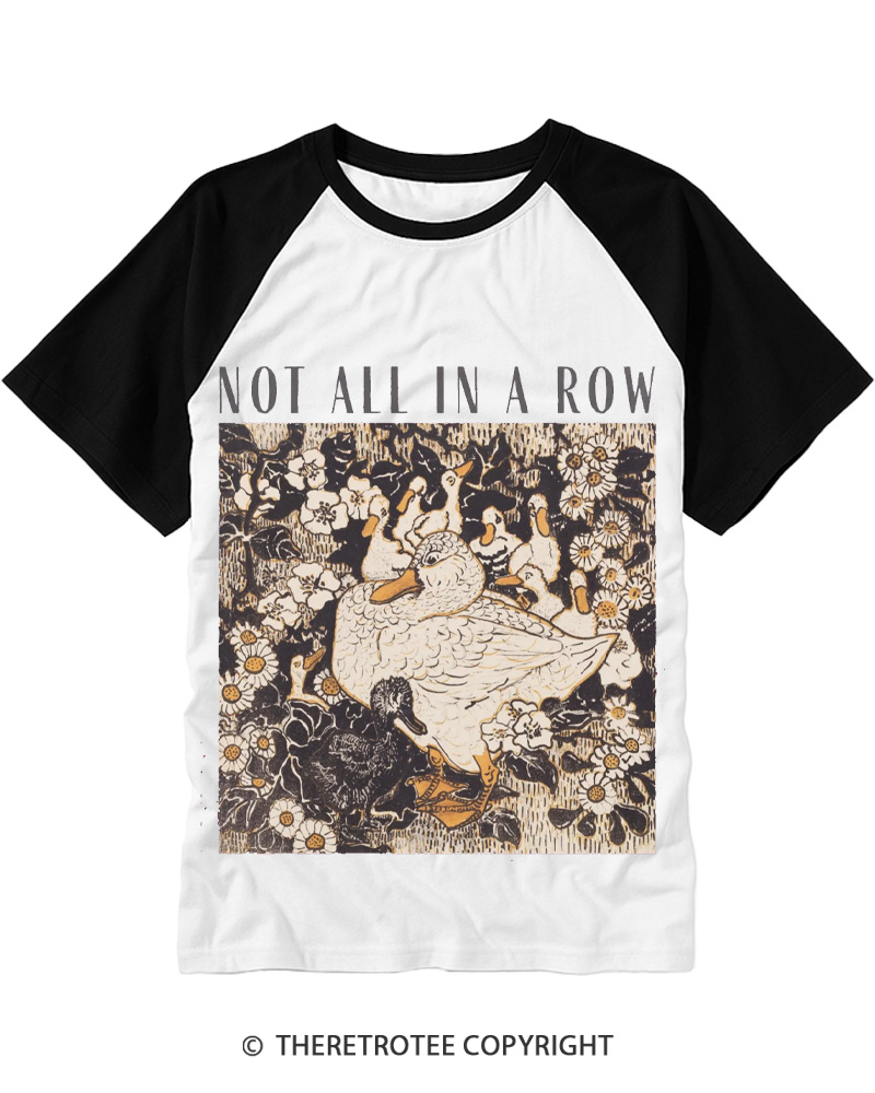 TheRetroTee Not in A Row 1910s Raglan Baseball T-Shirt
