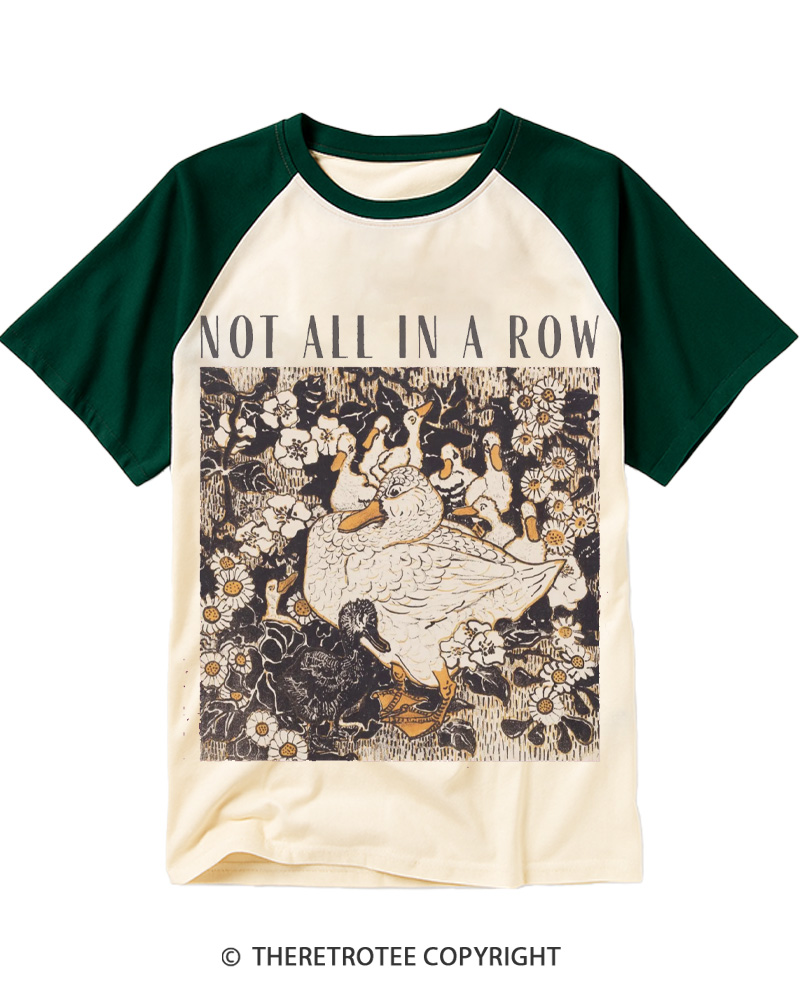 TheRetroTee Not in A Row 1910s Raglan Baseball T-Shirt