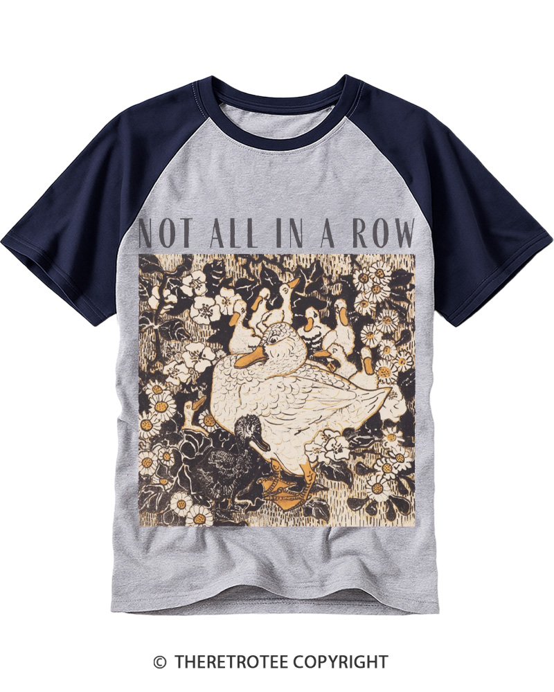 TheRetroTee Not in A Row 1910s Raglan Baseball T-Shirt