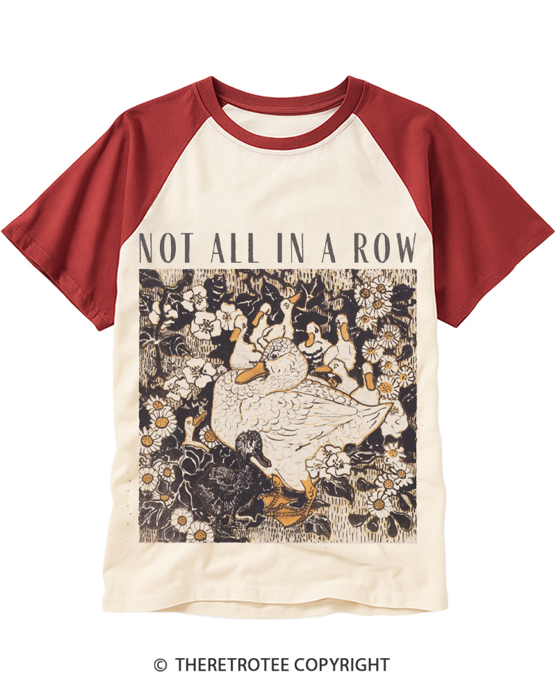 TheRetroTee Not in A Row 1910s Raglan Baseball T-Shirt