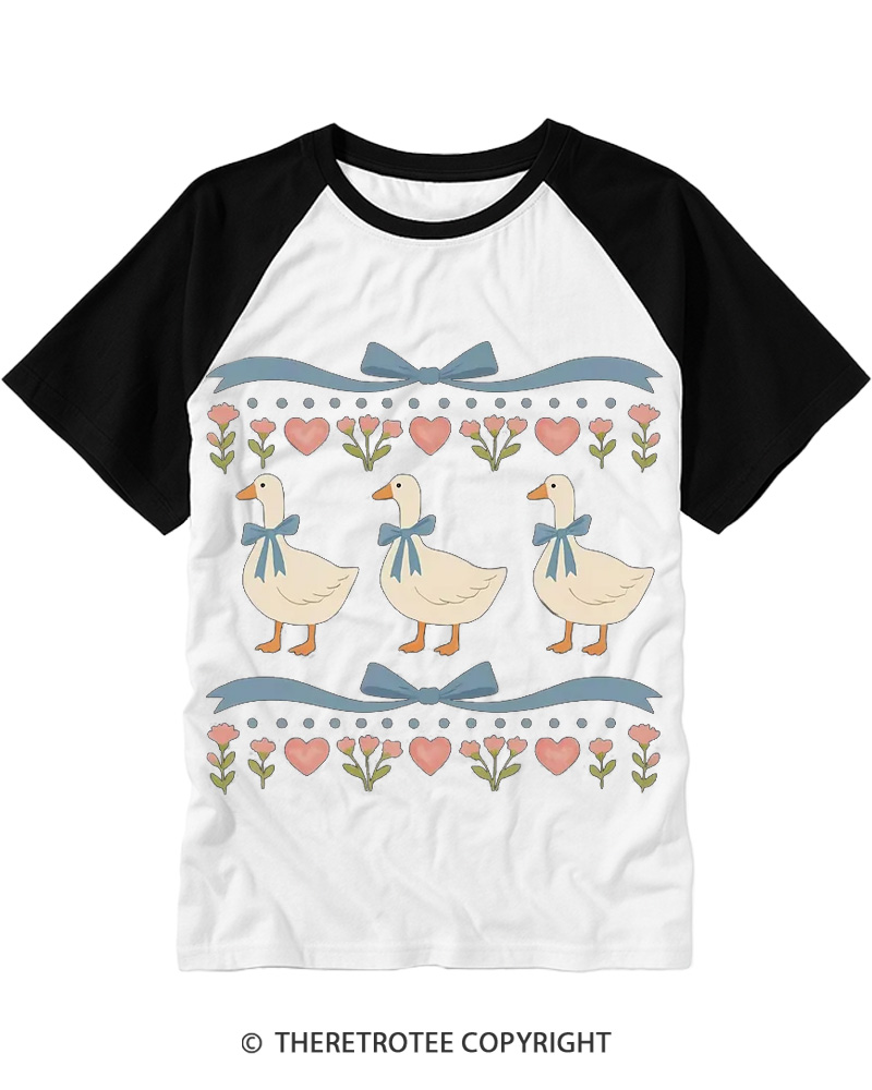TheRetroTee 1980s Goose Raglan Baseball T-Shirt