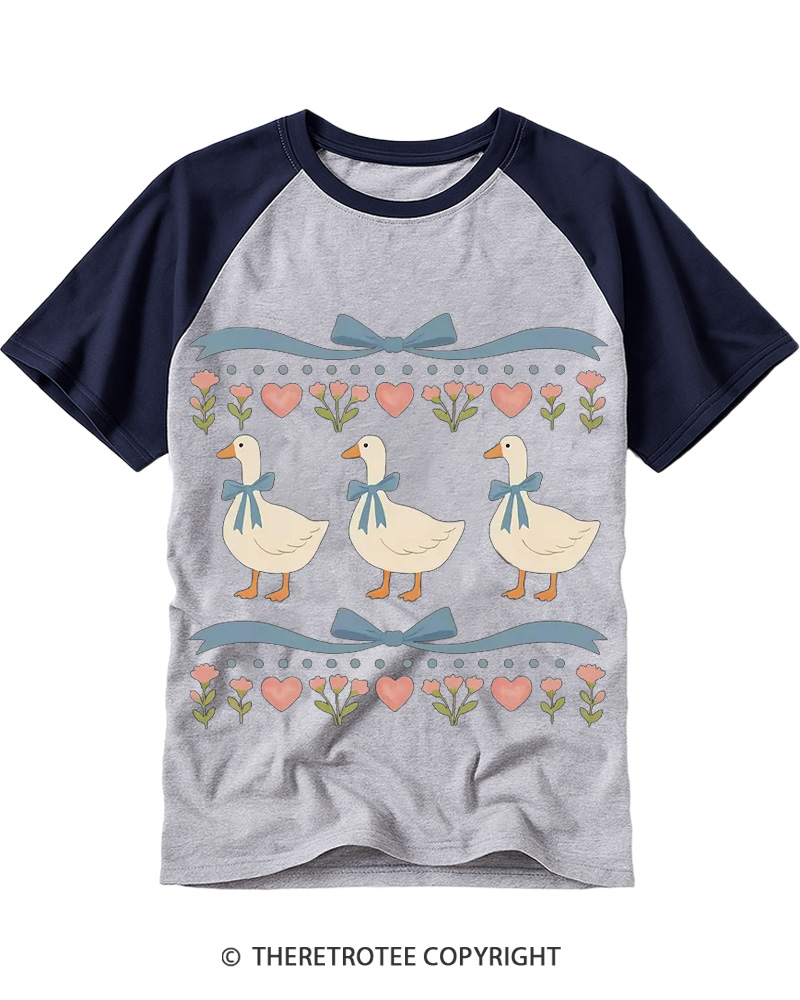 TheRetroTee 1980s Goose Raglan Baseball T-Shirt