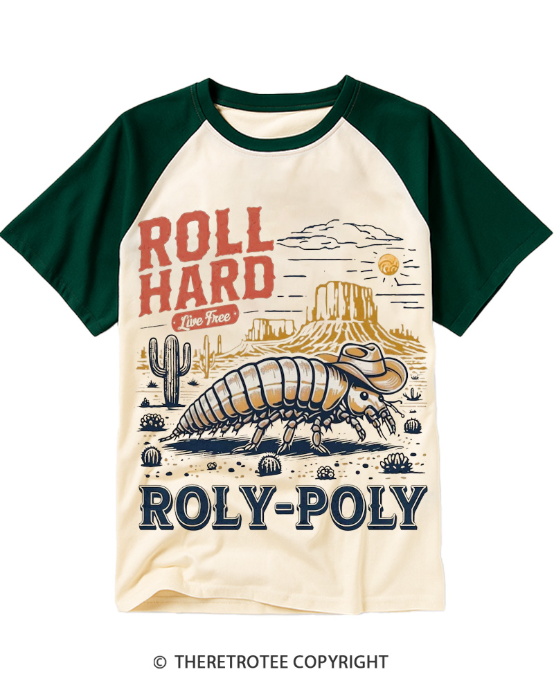 TheRetroTee Roly Poly 1980s Raglan Baseball T-Shirt