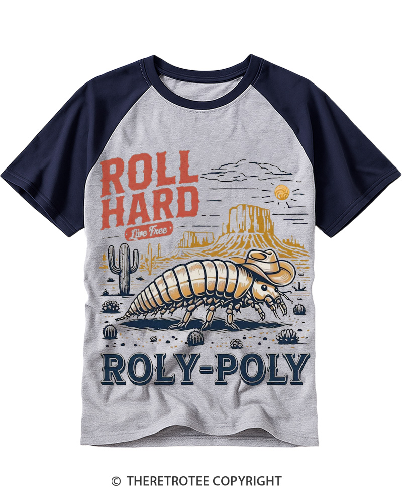 TheRetroTee Roly Poly 1980s Raglan Baseball T-Shirt
