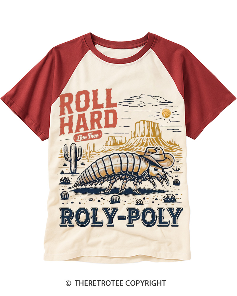 TheRetroTee Roly Poly 1980s Raglan Baseball T-Shirt