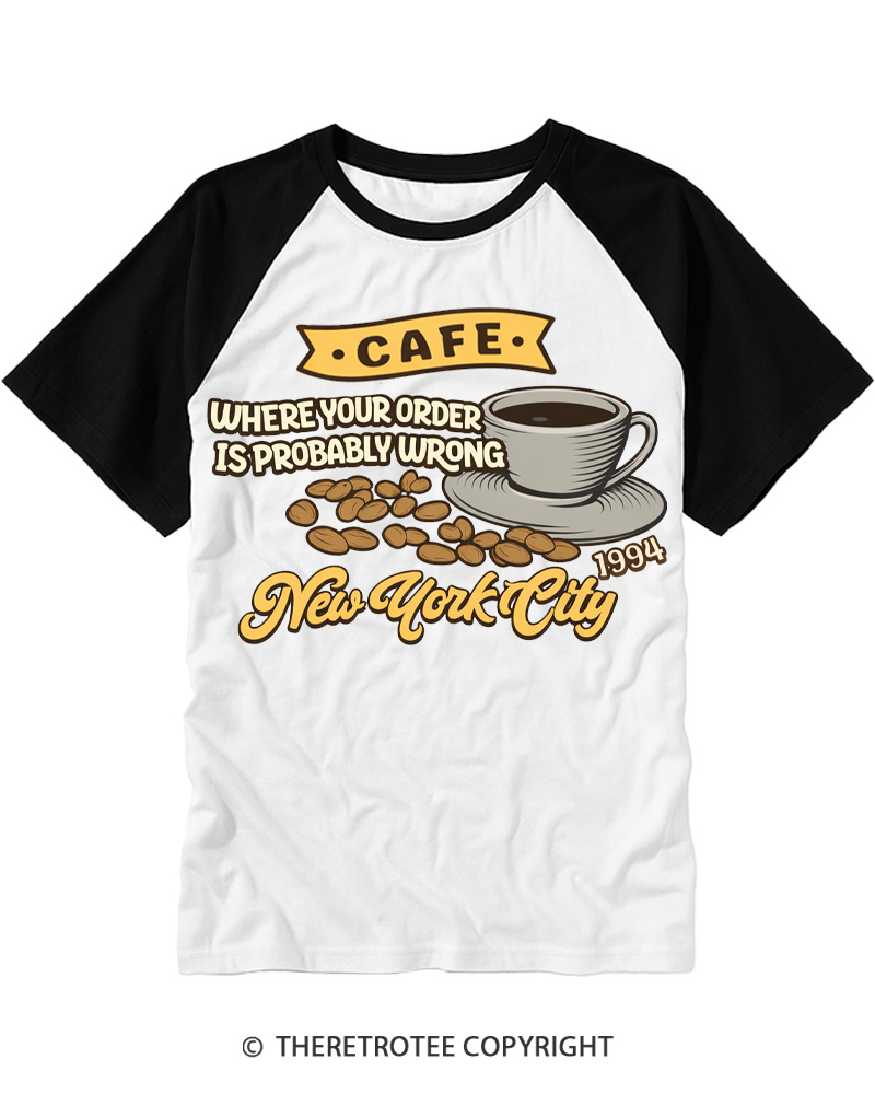 TheRetroTee Cafe 1990s Raglan Baseball T-Shirt